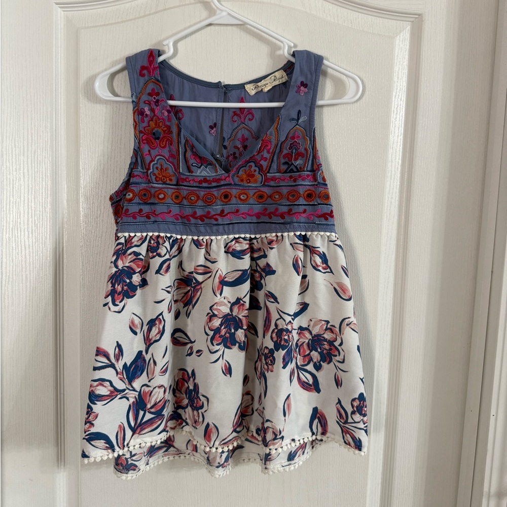 Penelope Project Women’s Floral Sleeveless Boho Top Sz S. MH-197